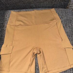 Offline Aerie High-Waisted Tan Bike Shorts
